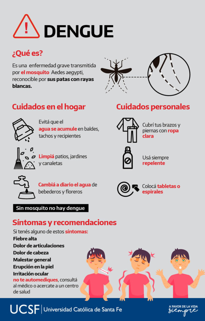 Autoridades sanitarias implementan medidas ante brote de dengue 1 Dengue: medidas preventivas ~ UCSF - Universidad Católica de Santa Fe